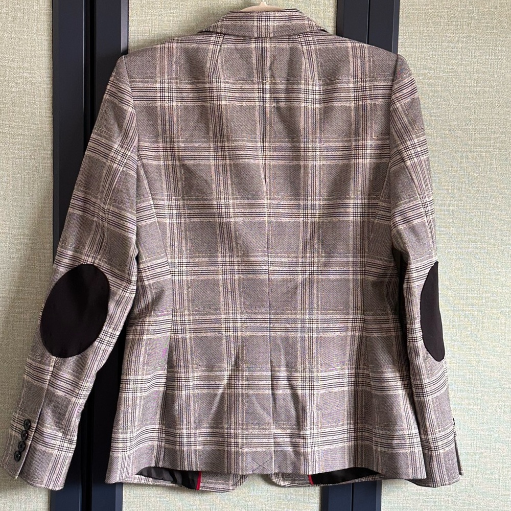 Tommy Hilfiger Black Ivory Large Plaid Classic 2 Botton Suit Blazer NWOT, Size 6 - Picture 5 of 9